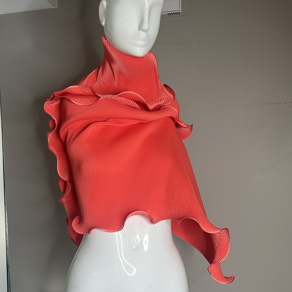 Issey Miyake Rare 72” x 18” Large Wide Plisse 100% Gorgeous Wrap Shawl - Picture 1 of 14
